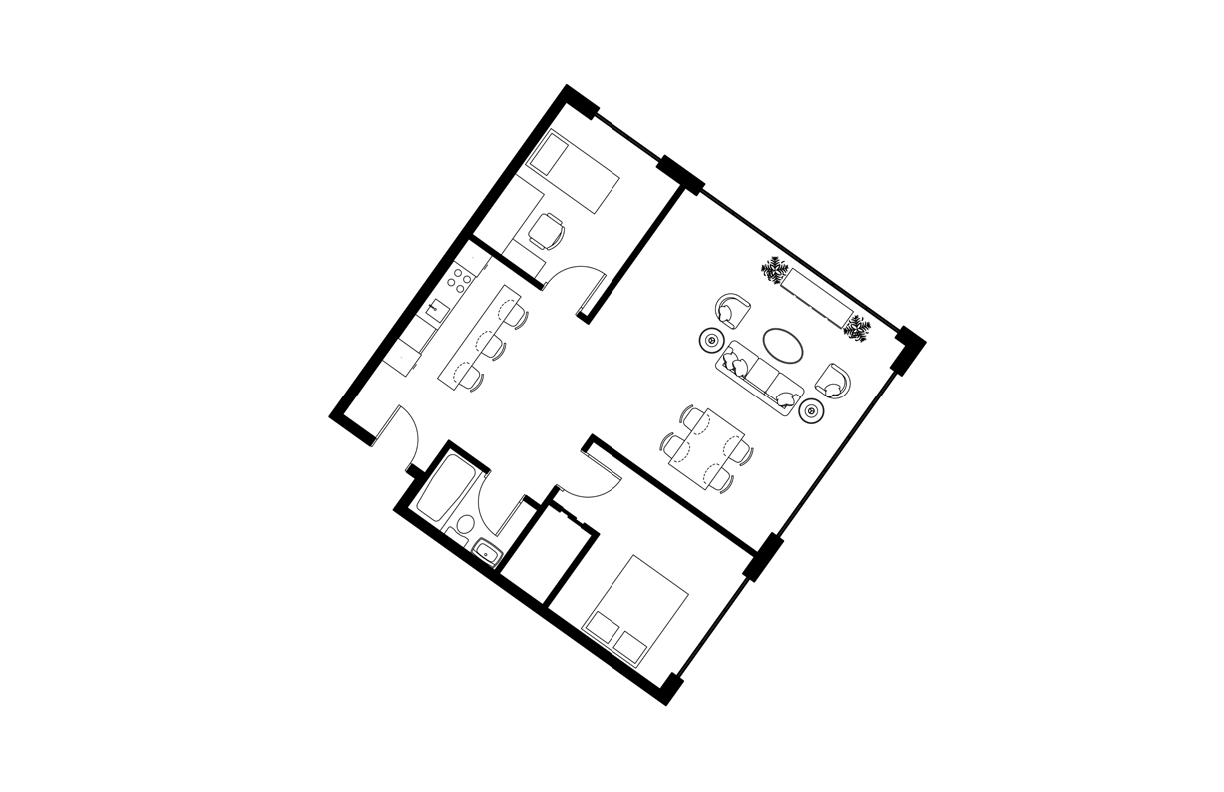 Two-bedroom unit